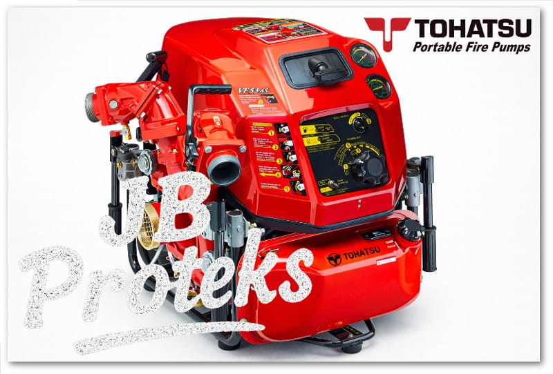 Tohatsu VF53AS portable fire pump performa tinggi untuk pemadam kebakaran dan industri.