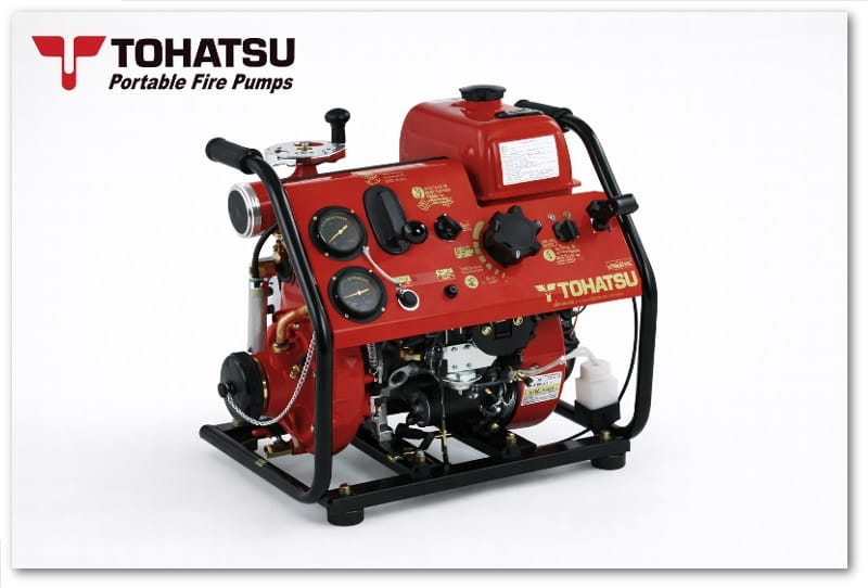 Tohatsu V20D2S portable fire pump discontinued dengan desain ringan dan kompak.