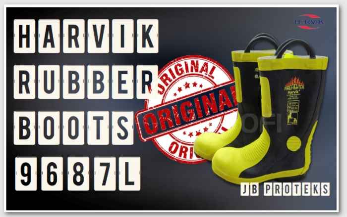 jual harvik rubber boots original - sepatu pemadam 9687l